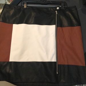 NWT Faux Leather Multicolored Skirt